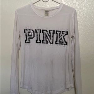 Victoria Secret PINK white rhinestone shirt